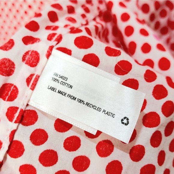 Designed Crafted Gap Fitted Boy Friend White Red Polka Dot Shirt Top Women, L - Picture 6 of 8